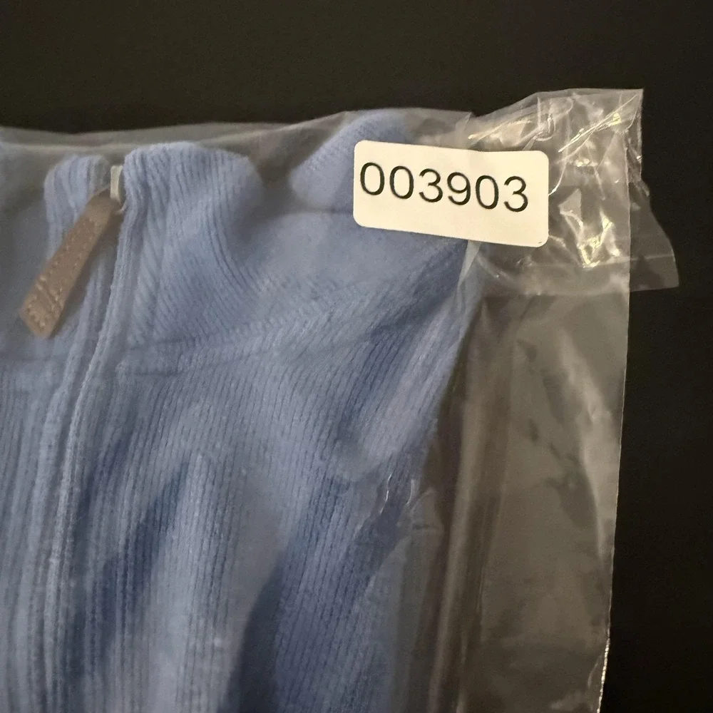 Lands' End Sweater Mens Small Blue 1/4 Zip Mock Neck Knit Pullover‎ Cotton Blend